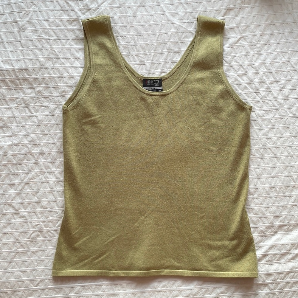 Vintage Lafayette 148 New York Melon Silk Tank Top